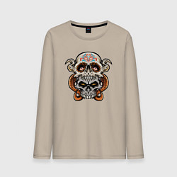 Мужской лонгслив Двойной череп