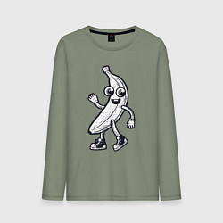 Лонгслив хлопковый мужской Банановый человечек, цвет: авокадо