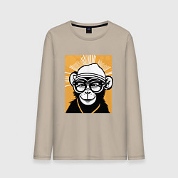 Мужской лонгслив Обезьяна и очки