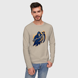 Лонгслив хлопковый мужской Fire reaper, цвет: миндальный — фото 2