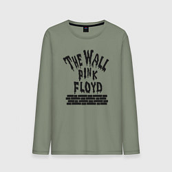 Лонгслив хлопковый мужской Пинк Флойд стена рок, цвет: авокадо