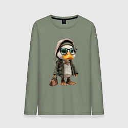 Мужской лонгслив Утка с сумкой
