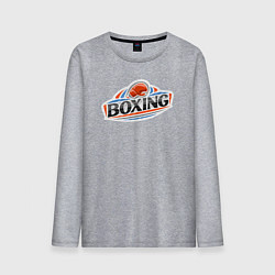 Лонгслив хлопковый мужской Boxing team, цвет: меланж