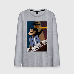 Мужской лонгслив Музыкант джаз