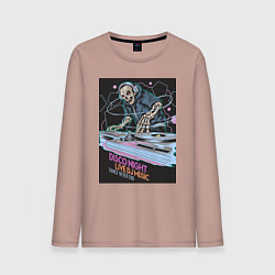 Мужской лонгслив Диджей скелет в наушниках