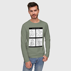 Лонгслив хлопковый мужской Архитектор ожидание реальность, цвет: авокадо — фото 2