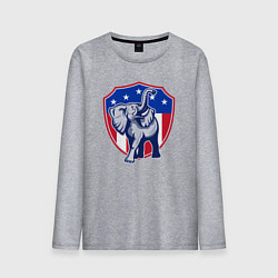 Лонгслив хлопковый мужской Elephant USA, цвет: меланж