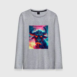 Лонгслив хлопковый мужской Мощный бычок, цвет: меланж