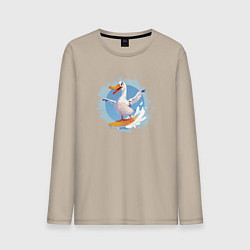 Мужской лонгслив Чайка-серфингист