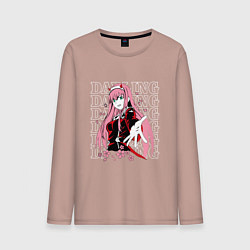 Лонгслив хлопковый мужской Darling in the FranXX Милый из Франкса, цвет: пыльно-розовый
