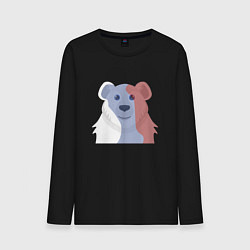 Мужской лонгслив Русский медведь в цветах флага триколора - полярны