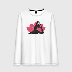 Лонгслив хлопковый мужской Yoga lotus, цвет: белый