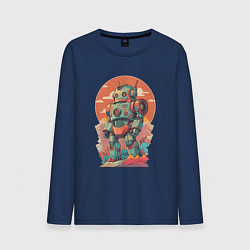 Мужской лонгслив Ретро робот в стиле аниме