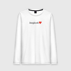 Лонгслив хлопковый мужской BTS Jungkook, цвет: белый