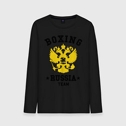 Лонгслив хлопковый мужской Boxing Russia Team, цвет: черный