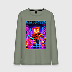 Мужской лонгслив Halloween is coming - neon glow collaboration