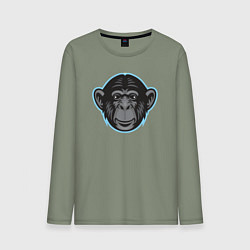 Лонгслив хлопковый мужской Funny monkey, цвет: авокадо