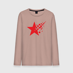 Лонгслив хлопковый мужской USSR pixel star, цвет: пыльно-розовый