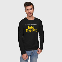 Лонгслив хлопковый мужской Five nights at Freddys into the pit, цвет: черный — фото 2