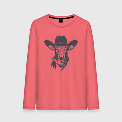 Мужской лонгслив Корова ковбой
