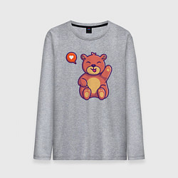 Лонгслив хлопковый мужской Lovely bear, цвет: меланж