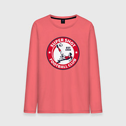 Лонгслив хлопковый мужской Супер удар - футбольный клуб, цвет: коралловый