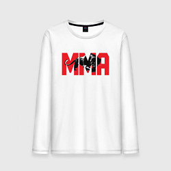 Лонгслив хлопковый мужской MMA пантера, цвет: белый