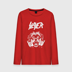 Лонгслив хлопковый мужской Slayer rock dog, цвет: красный