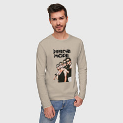 Лонгслив хлопковый мужской Depeche Mode Violator 3, цвет: миндальный — фото 2