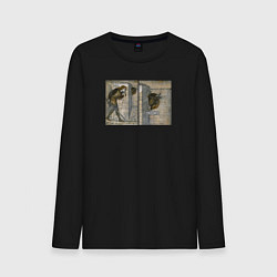 Мужской лонгслив Минотавр интроверт - мемный лабиринт - уходите