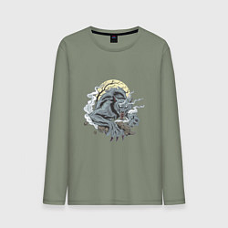 Мужской лонгслив Оборотень волк при луне