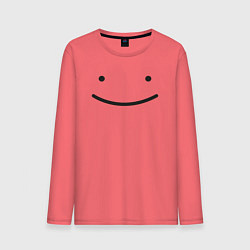 Лонгслив хлопковый мужской Dream smp minecraft, Happy face, цвет: коралловый