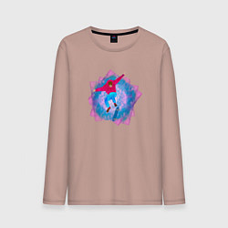 Лонгслив хлопковый мужской Парень на скейте, цвет: пыльно-розовый