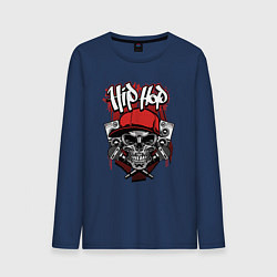 Лонгслив хлопковый мужской Hip-hop killer, цвет: тёмно-синий
