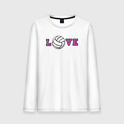 Лонгслив хлопковый мужской Love volley, цвет: белый