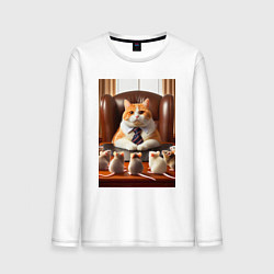 Мужской лонгслив Рыжий кот босс - нейроарт