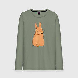 Лонгслив хлопковый мужской Кролик с прической, цвет: авокадо