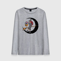 Мужской лонгслив Ведьмочка с тыквой