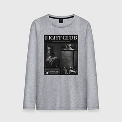 Лонгслив хлопковый мужской Бойцовский клуб постер, цвет: меланж