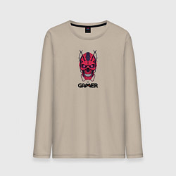 Мужской лонгслив Череп геймера красный