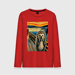 Мужской лонгслив Ёжик кричит на картине Эдварда Мунка - мем искусст