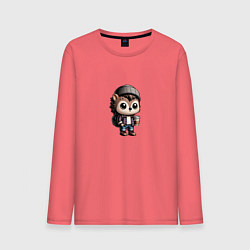 Мужской лонгслив Ежик-хипстер