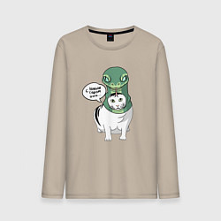 Мужской лонгслив С Новым годом - кот змея