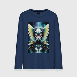 Мужской лонгслив Киберпанк девушка робот стрекоза