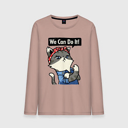 Мужской лонгслив We can do it - cat