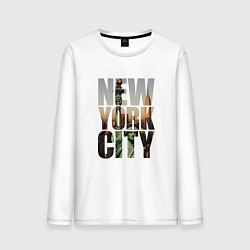 Лонгслив хлопковый мужской New York city big room, цвет: белый