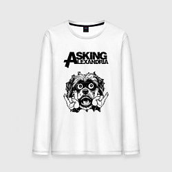 Лонгслив хлопковый мужской Asking Alexandria - rock dog, цвет: белый