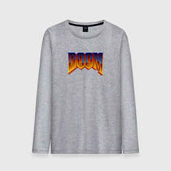Лонгслив хлопковый мужской Doom logotype, цвет: меланж