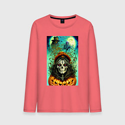 Мужской лонгслив Скелет ведьмы - хэллоуин