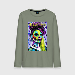 Мужской лонгслив Halloween zombie - magazin cover